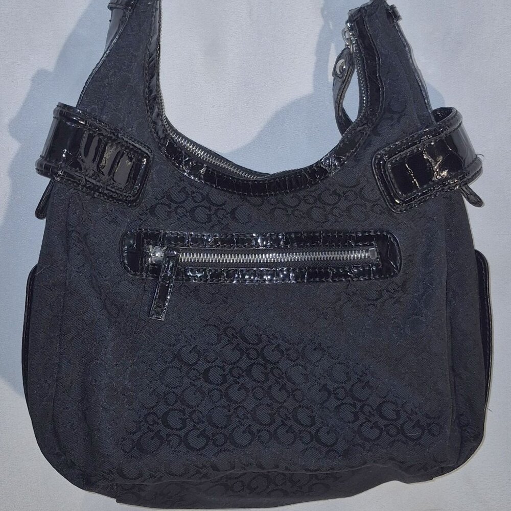 GUESS VINTAGE studded shoulder bag, Black and silver, 13X20 - Picture 13 of 15